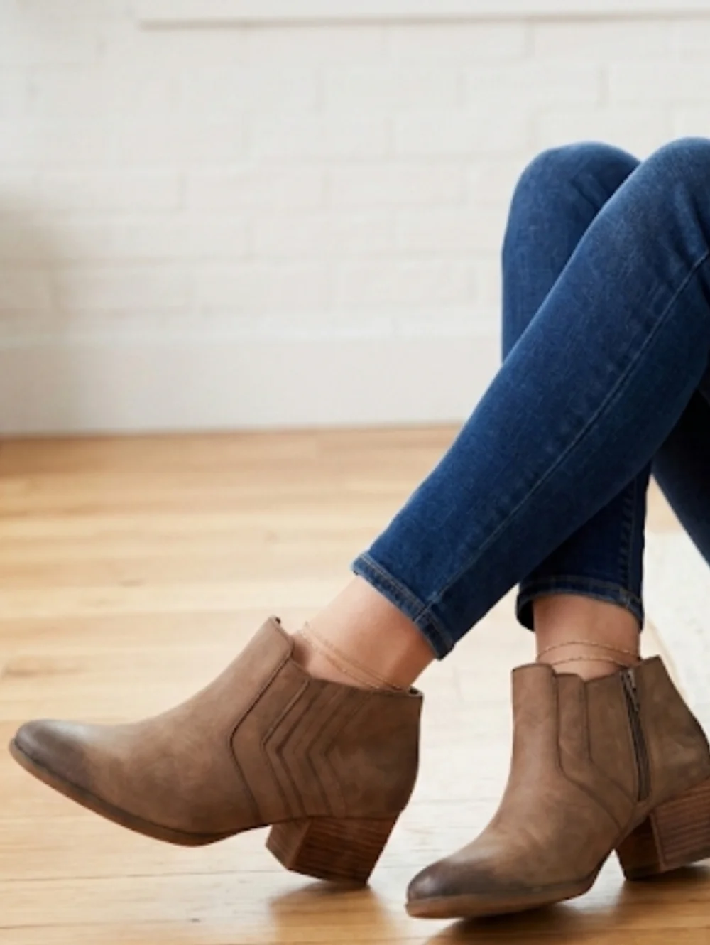 Abeo Felicity Leather Ankle Boots Taupe 7.5